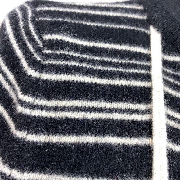 Deane & White Lambswool Black White Striped Button Front‎ Cardigan Small - Picture 3 of 5